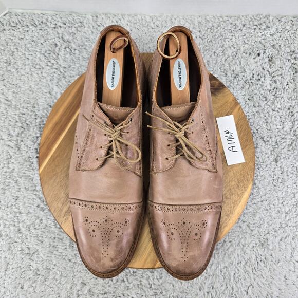 Allen Edmonds Mens 14D Bainbridge Brown Leather Cap Toe Brogue Medallion Oxford main image 11